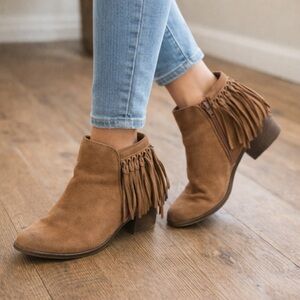Sugar Tan Fringe Ankle Booties